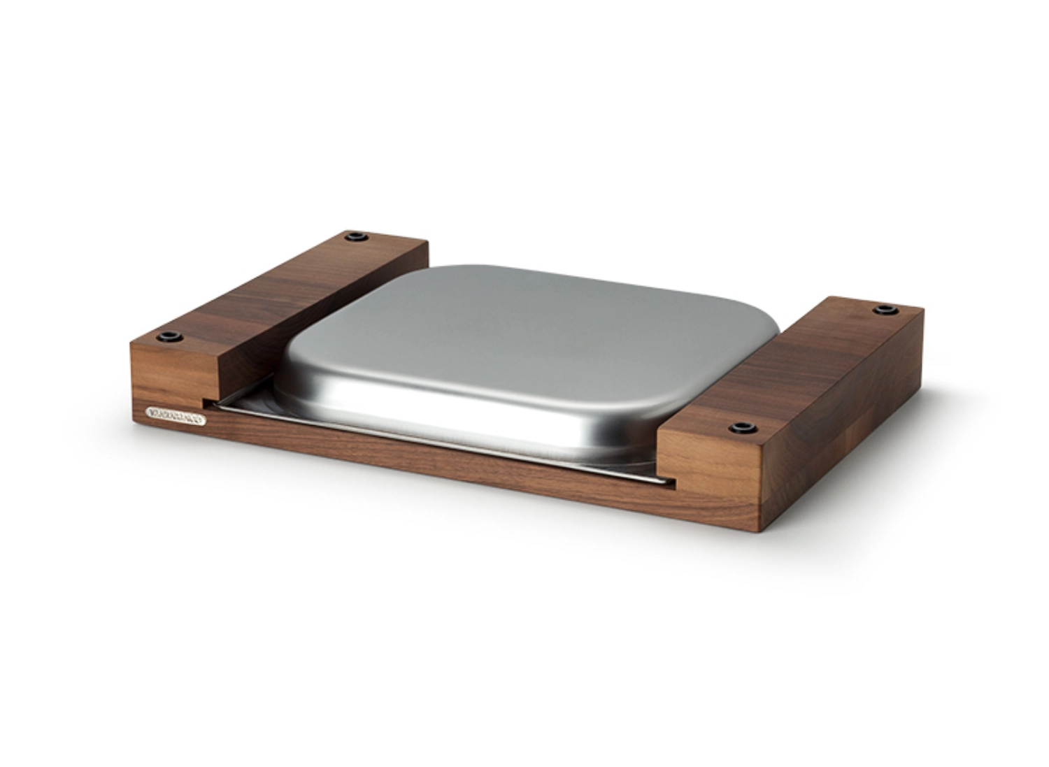 Planche à découper en noyer avec tiroir inox, 48x32.5x6 cm