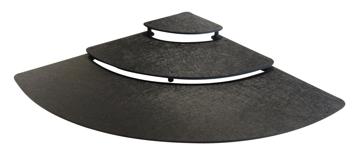 Marches d'exposition 1/4 de cercle 80x80cm noir