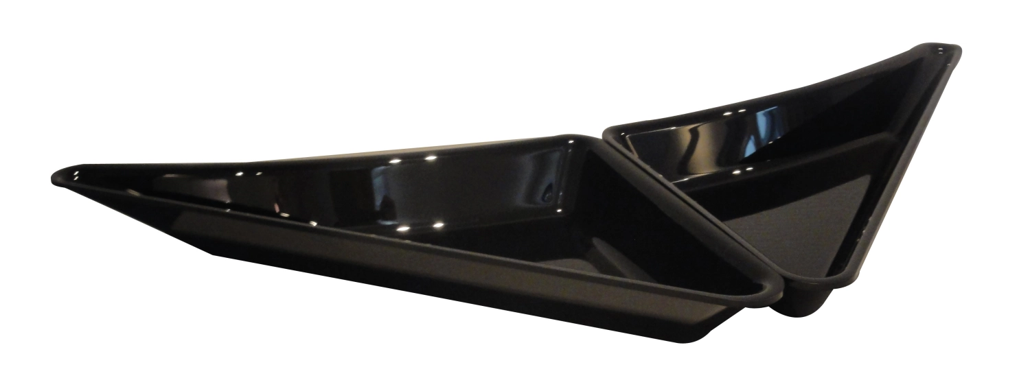 Set de 2 bols triangulaires gauche/droite 53x30x5cm noir