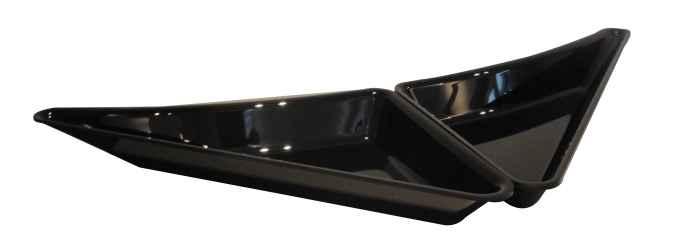 Set de 2 bols triangulaires gauche/droite 53x30x5cm noir