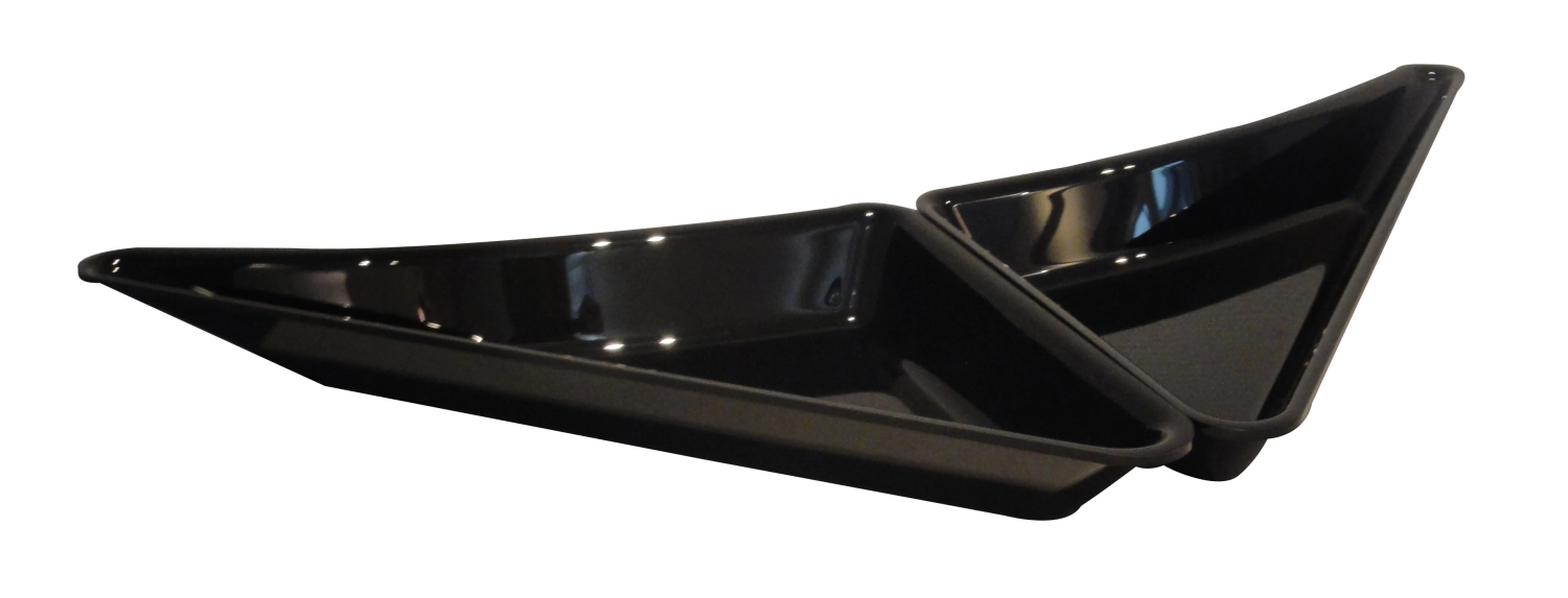 Set de 2 bols triangulaires gauche/droite 53x30x8cm noir