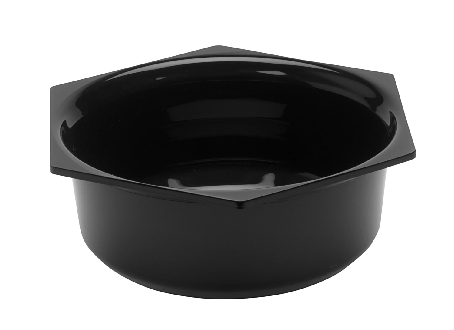Saladier rond hexagonal 2.5lt noir 21.5x21.5x8.5cm