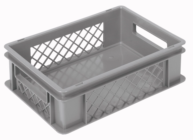 Bac gris 40x30x12cm standard fond fermé/parois perfo