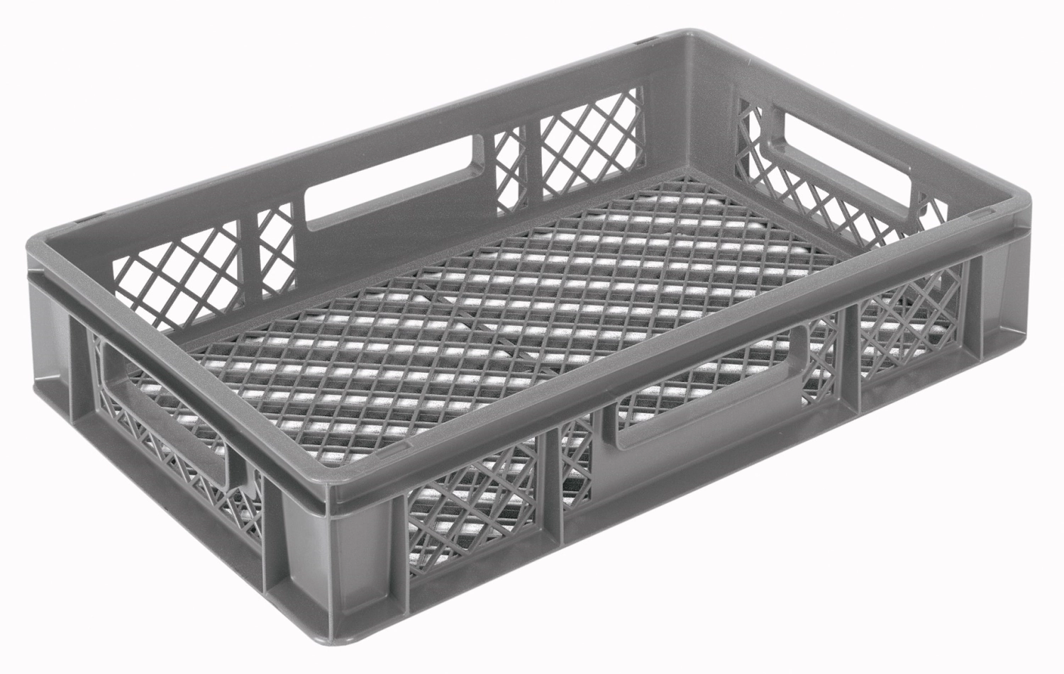 Behälter grau 60x40x12cm Standard Boden und Wände perforiert