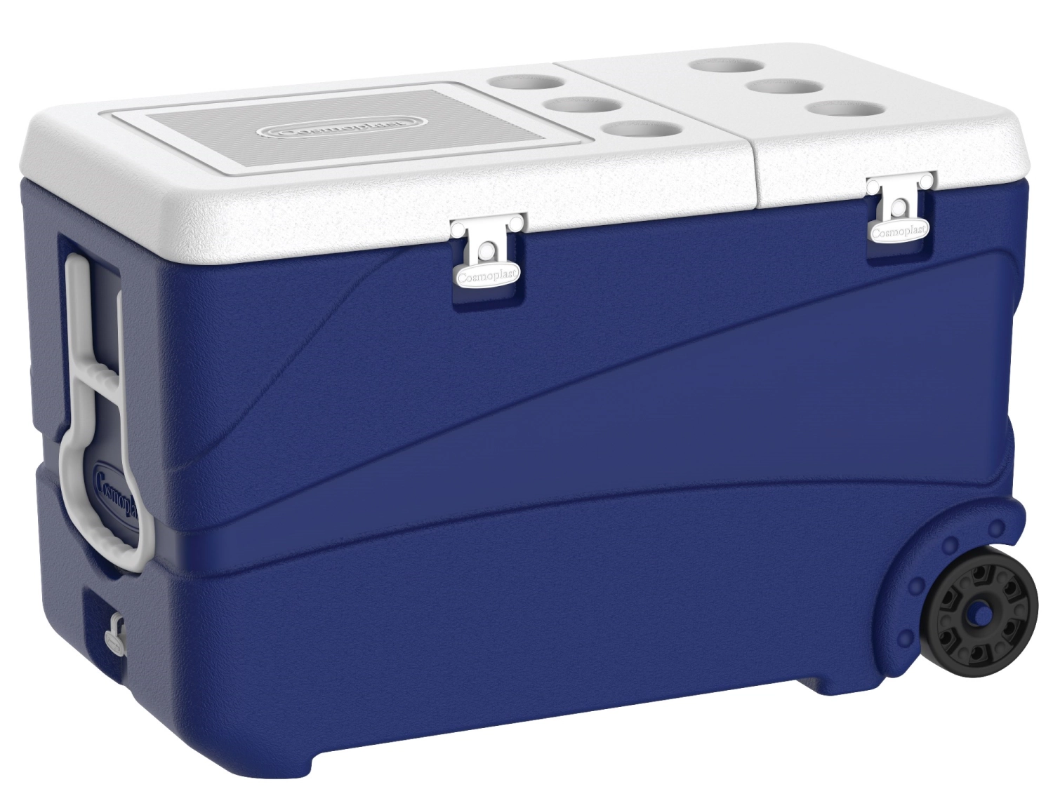 Box de transport isolé bleu 65lt a. roulettes et couvercle
