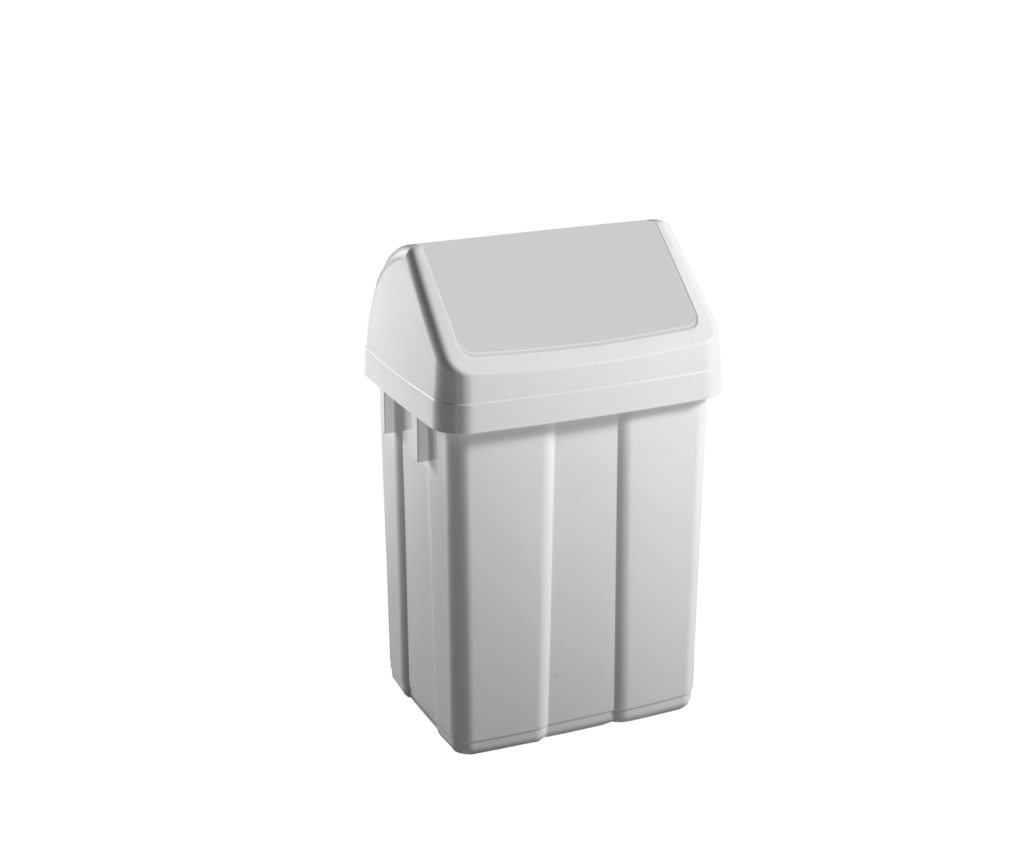 Poubelle avec couvercle rabattable blanc 50lt 36x29x65cm