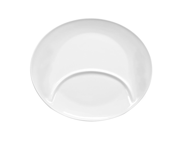 Assiette ovale à compartiments 32cm blanc porcelaine