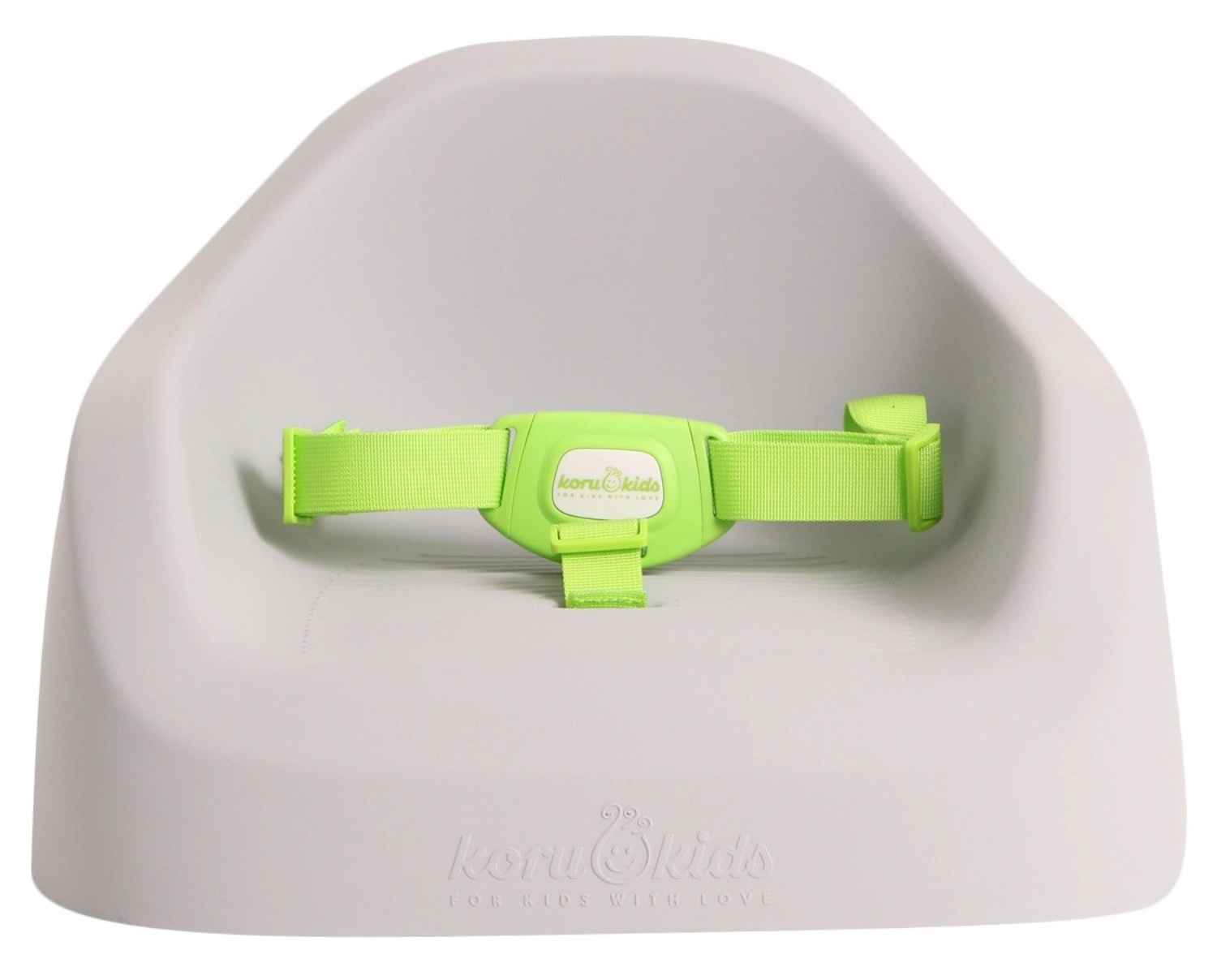 Siège enfant toddler gris avec ceinture de sécurité verte