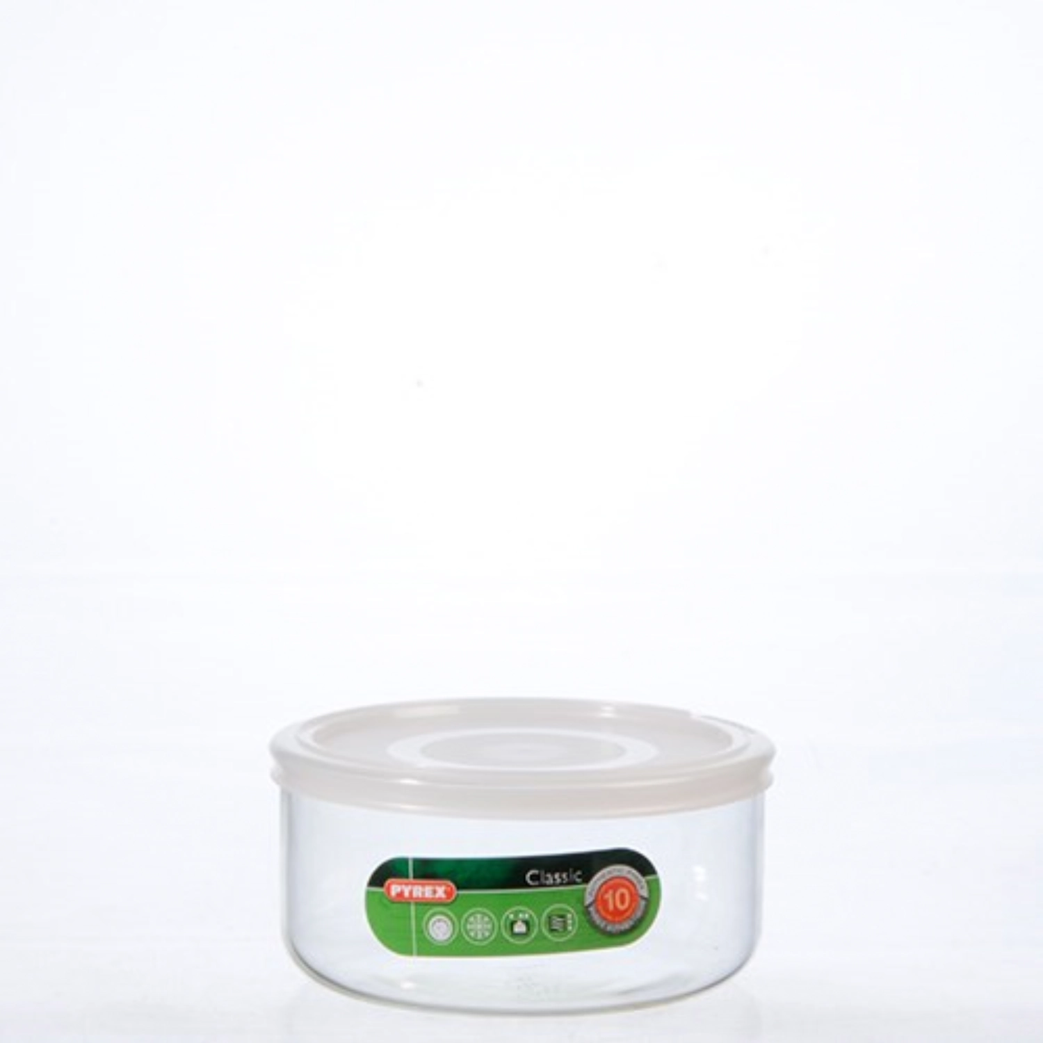 Plateau rond 15cm/1 1l a. couvercle blanc Pyrex