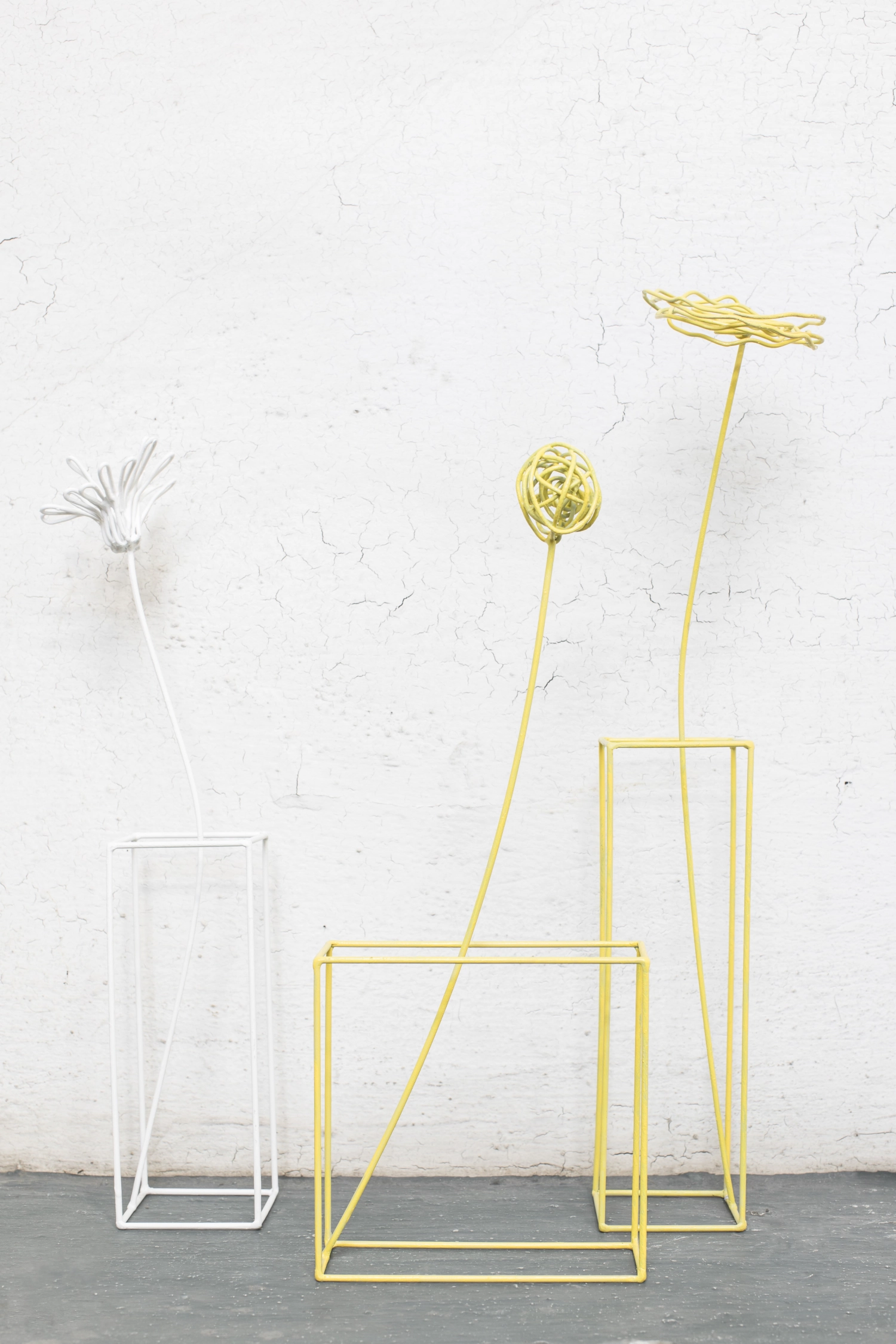 7er Set Metal sculptures Drahtblumen Ciuriddu