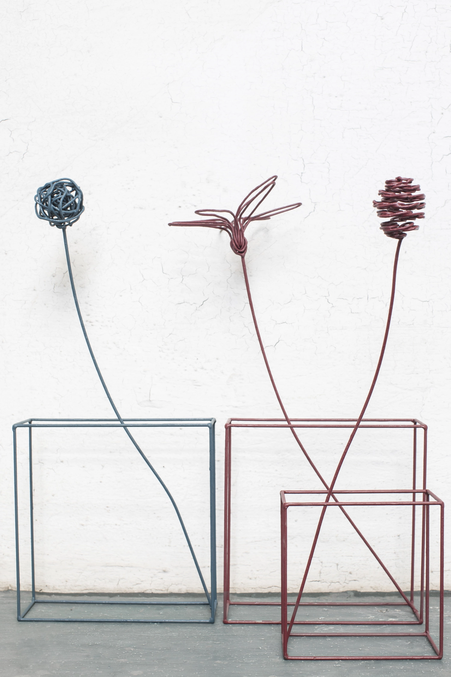 9er Set Metal sculptures Drahtblumen Ciuriddu
