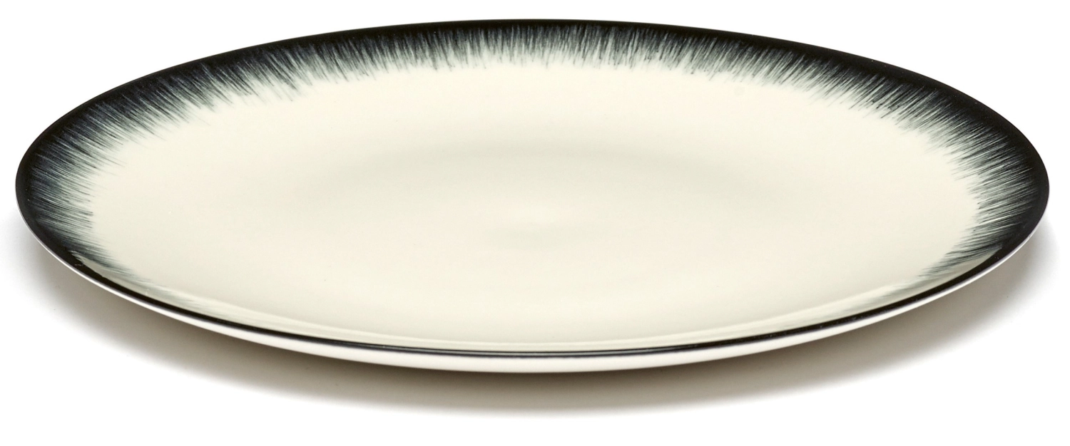 Ann Demeulem. De Teller D17,5 cm Dé Off-White Black Var 3