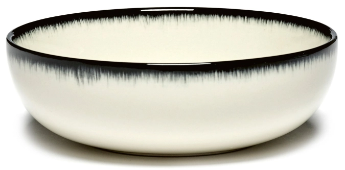 Ann Demeulem. De Assiette haute D13 cm Dé Off-White Black Va