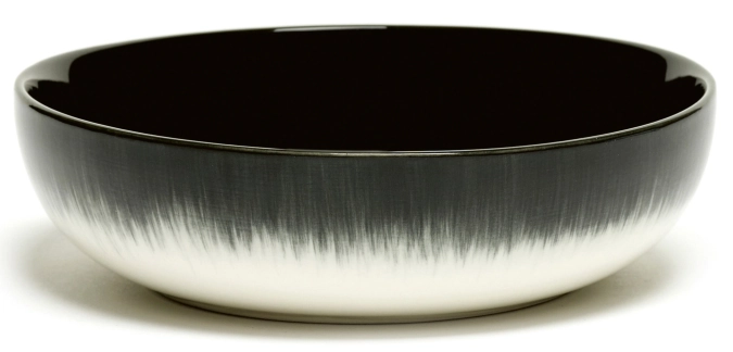 Ann Demeulem. De Assiette haute D13 cm Dé Off-White Black Va