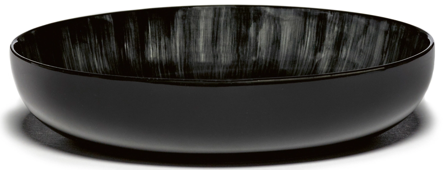 Ann Demeulem. Assiette haute D18,5cm Dé Off-White Black Var