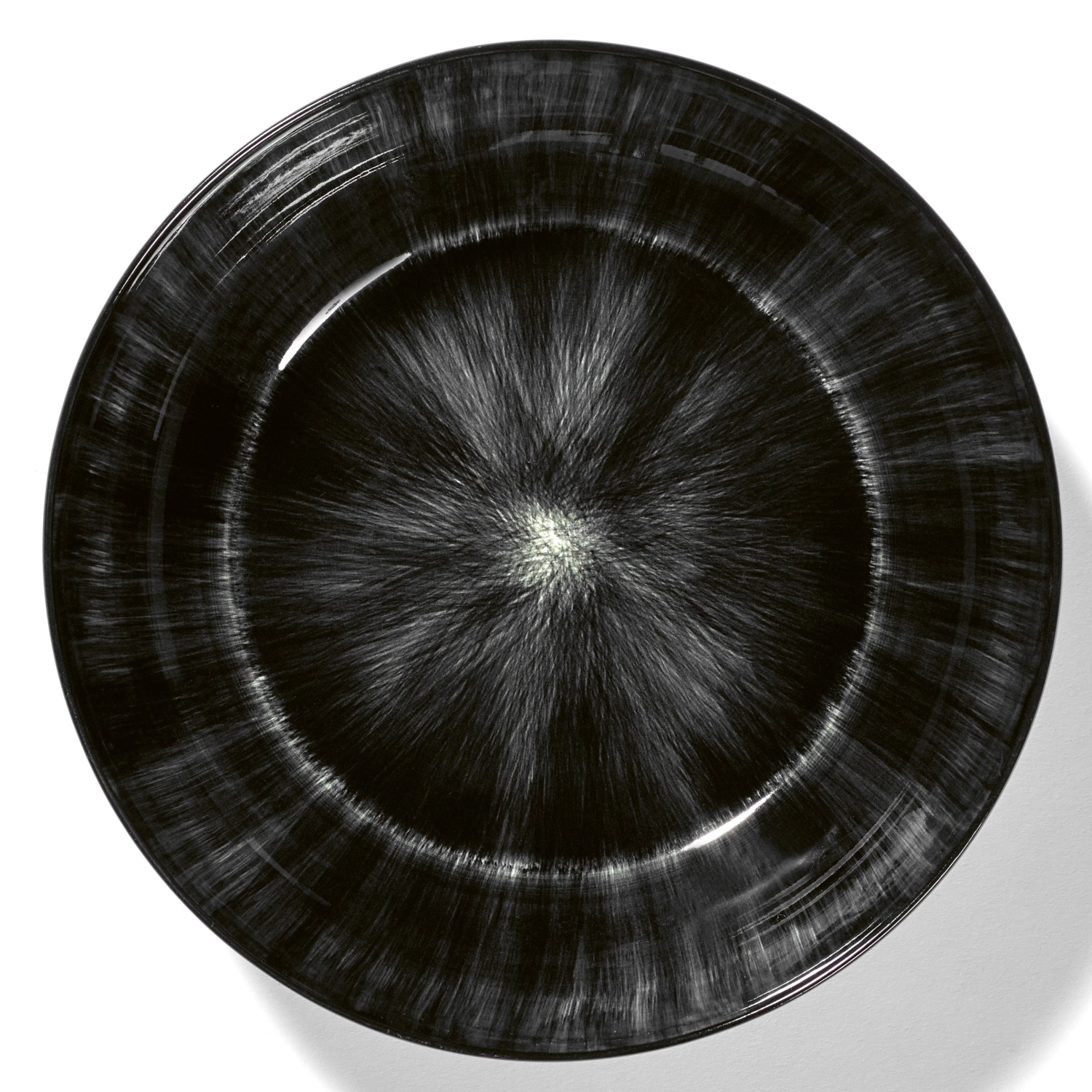 Ann Demeulem. Assiette haute D18,5cm Dé Off-White Black Var
