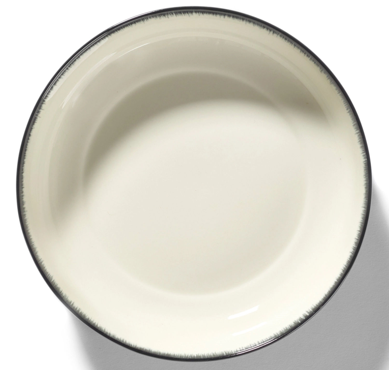 Ann Demeulem. Assiette haute D18,5cm Dé Off-White Black Var