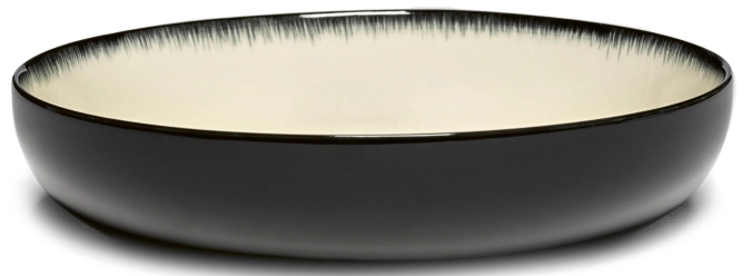 Ann Demeulem. Assiette haute D18,5cm Dé Off-White Black Var