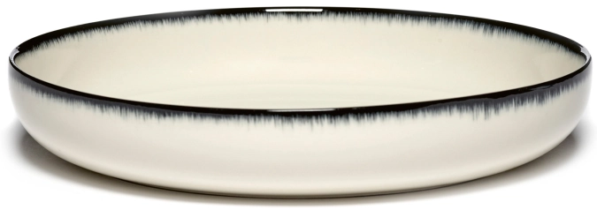 Ann Demeulem. De Assiette haute D24 cm Dé Off-White Black Va