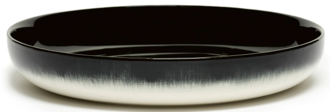 Ann Demeulem. De Assiette haute D24 cm Dé Off-White Black Va