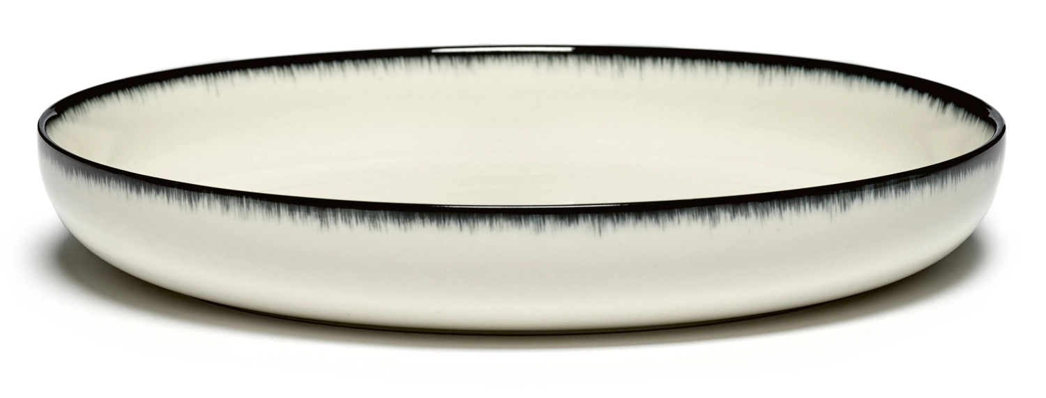 Ann Demeulem. De Assiette haute D27 cm Dé Off-White Black Va