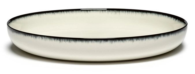 Ann Demeulem. De Assiette haute D27 cm Dé Off-White Black Va
