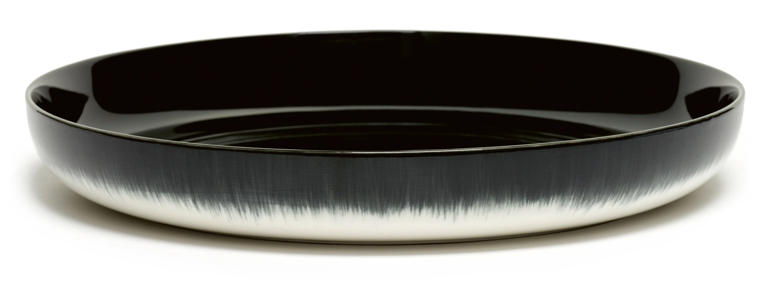 Ann Demeulem. De Assiette haute D27 cm Dé Off-White Black Va