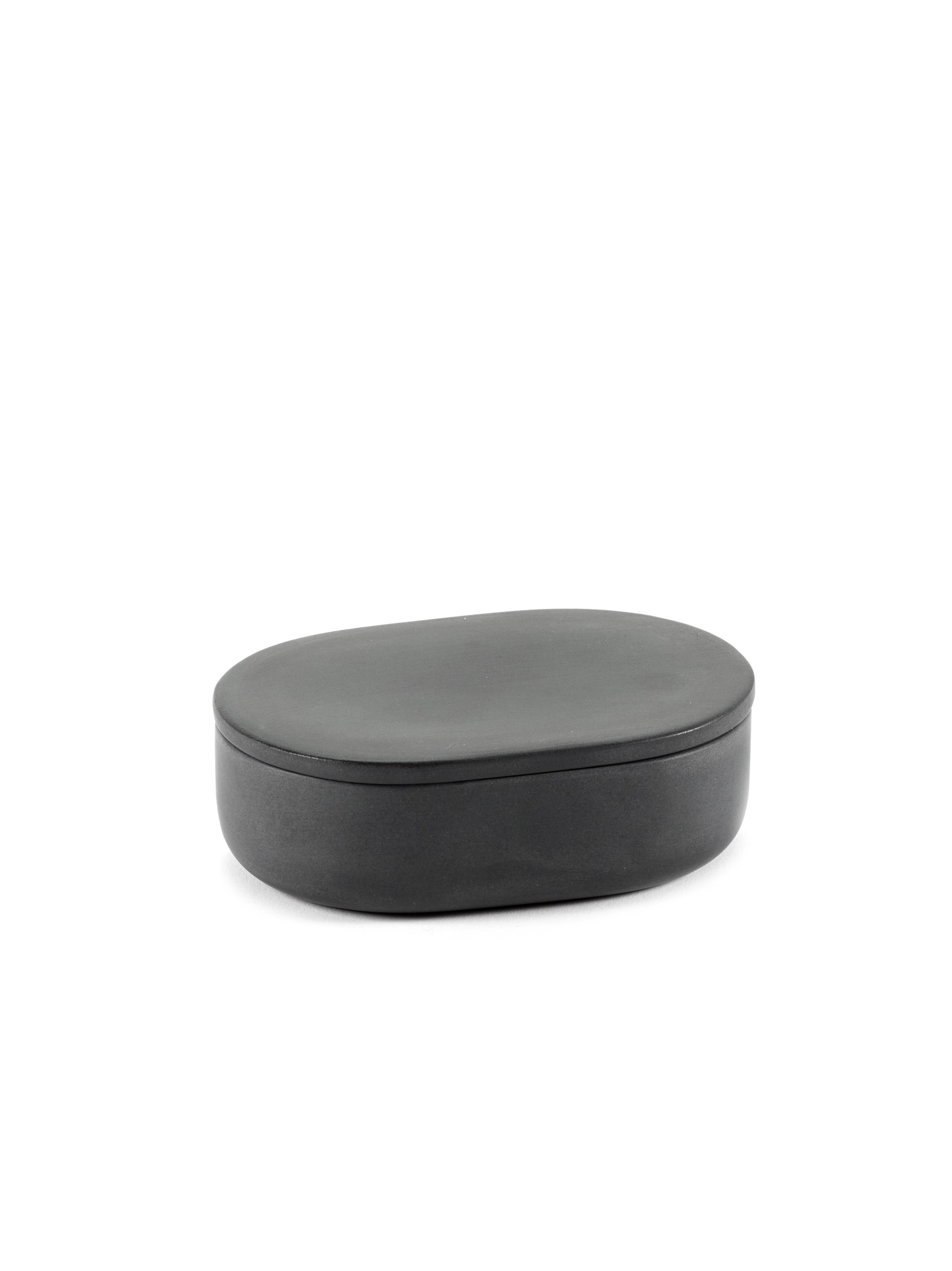 B. Lejoly Box mit Deckel Oval Cose S 10.2x7x3.3cm Dark Grey