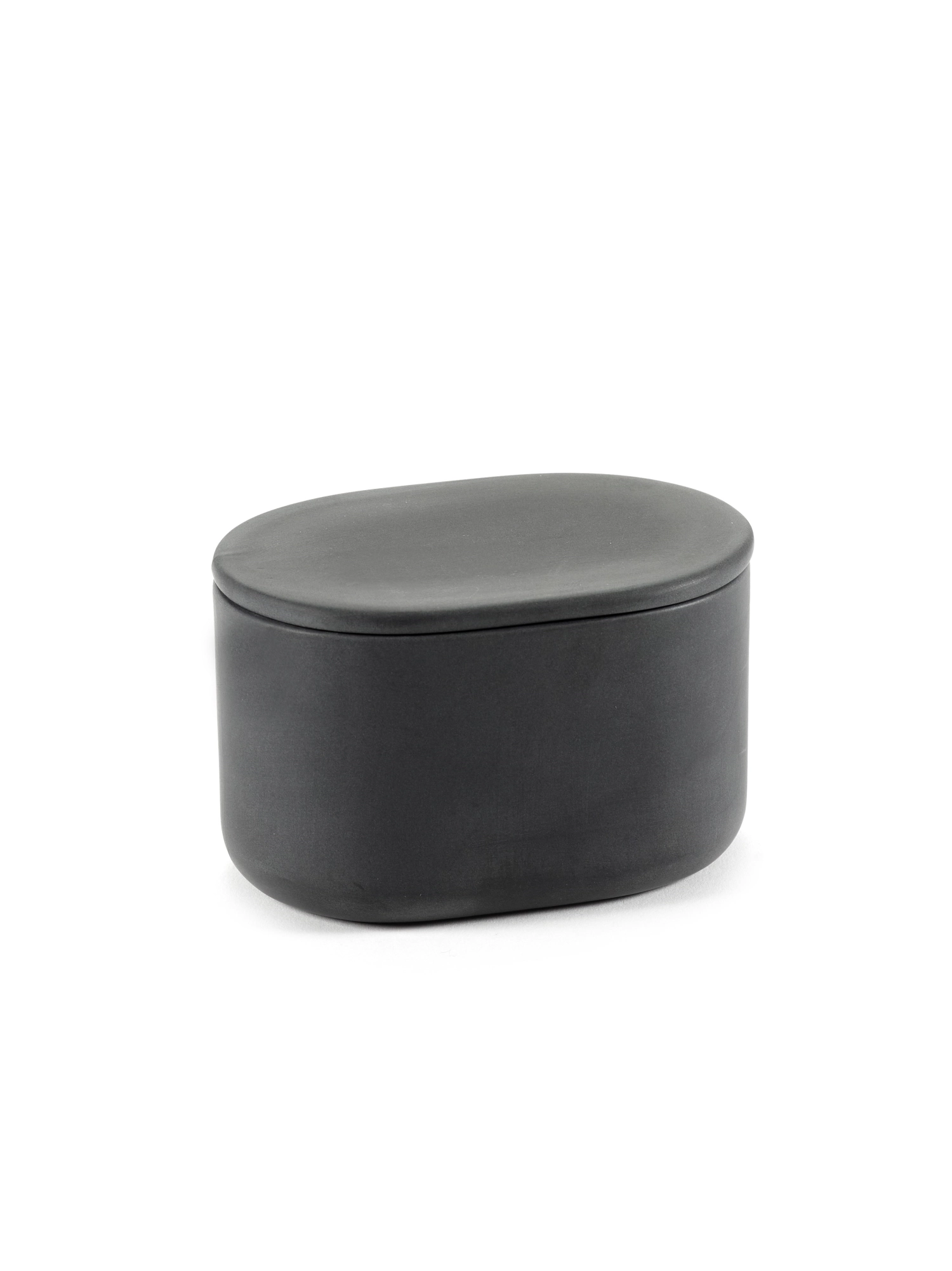 B. Lejoly Box mit Deckel Oval Cose L 10.2x7x6.5cm Dark Grey