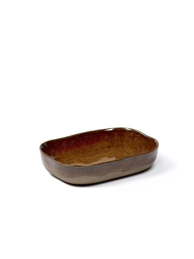Merci La Nou. Table Teller tief N°7 14.5X10.5X3cm Ocre/Brown