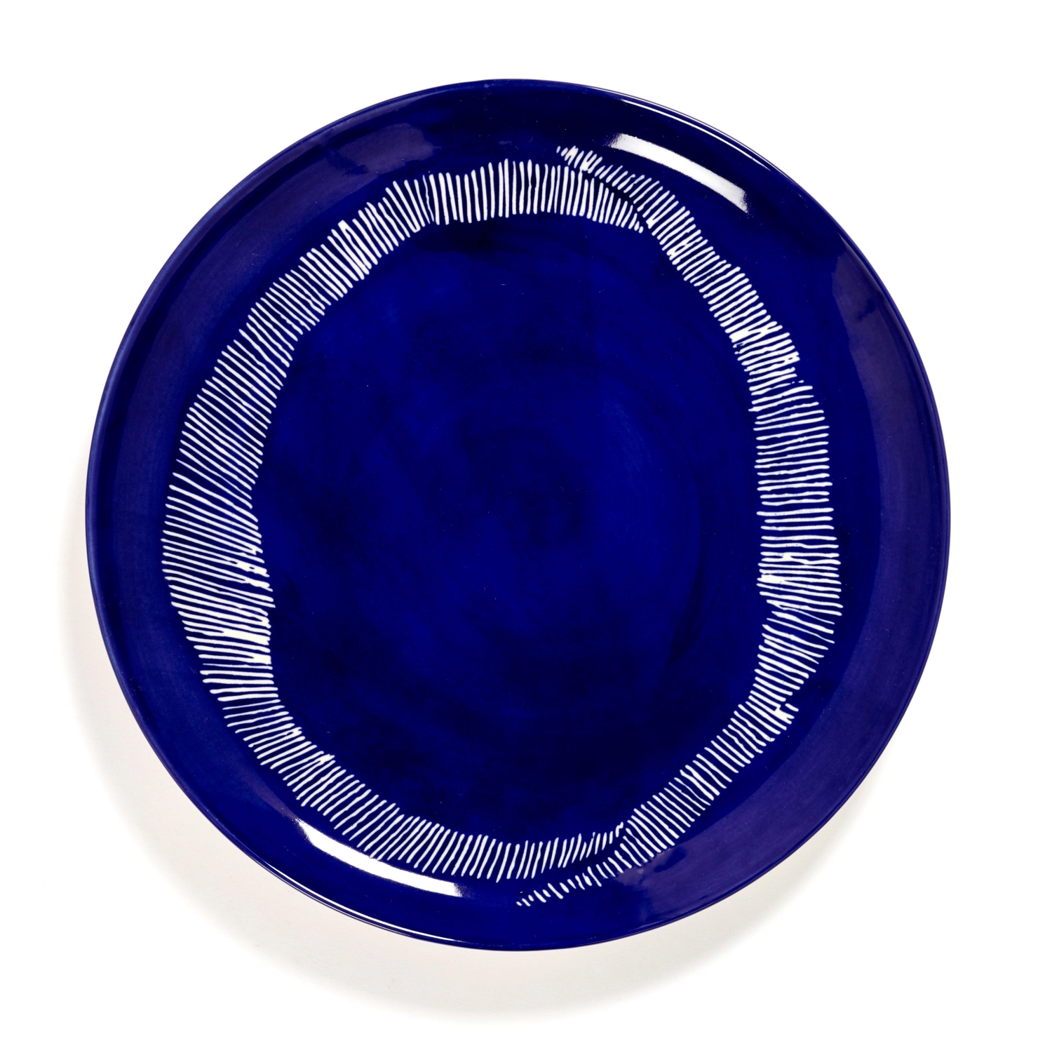 Otto. F. Assiette 26.5x26.5x2cm Lapis Lazuli Swirl-Stripes W