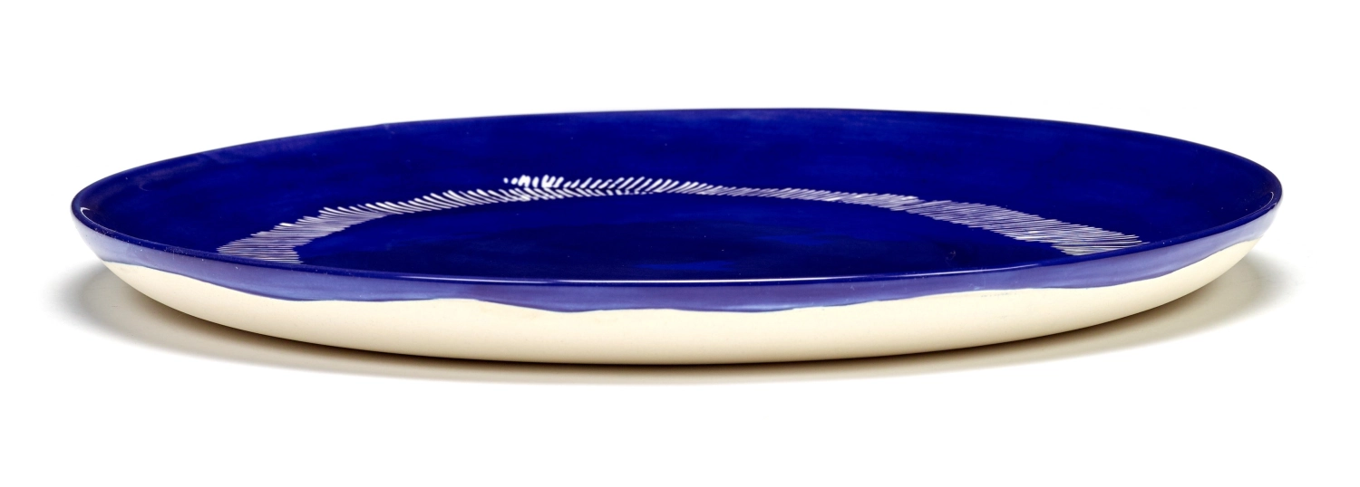 Otto. F. Assiette 26.5x26.5x2cm Lapis Lazuli Swirl-Stripes W
