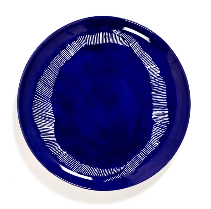 Otto. F. Assiette 26.5x26.5x2cm Lapis Lazuli Swirl-Stripes W