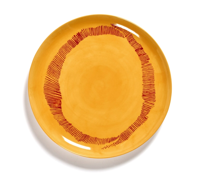 Otto. F. Assiette 26.5x26.5x2cm Sunny Yellow Swirl-Stripes R