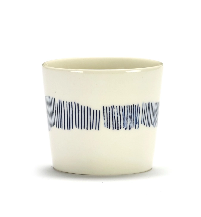 Otto. Feast Tasse à espresso 15 Cl White Swirl-Stripes Blue