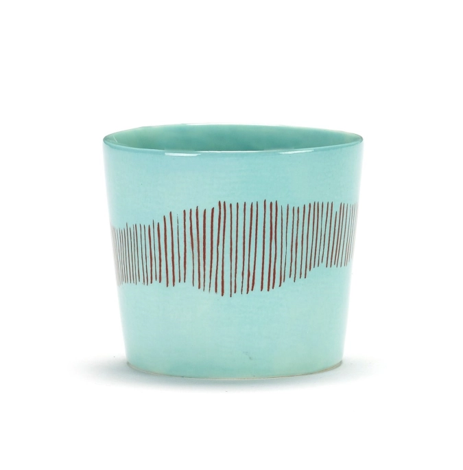 Otto. Feast Tasse à espresso 15 Cl Azure Swirl-Stripes Red