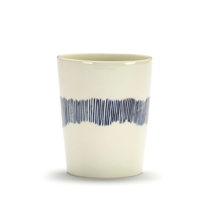 Ottolenghi Feast Tasse à thé 33 Cl White Swirl-Stripes Blue