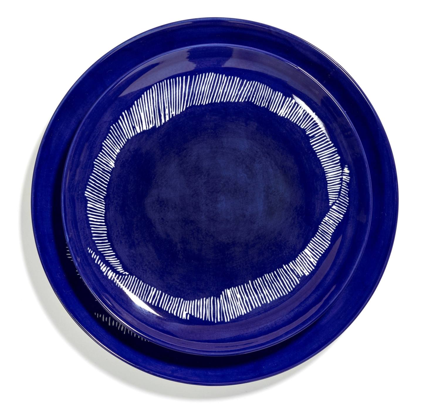 Otto. F. Assiette 22.5x22.5x2cm Lapis Lazuli Swirl-Stripes W