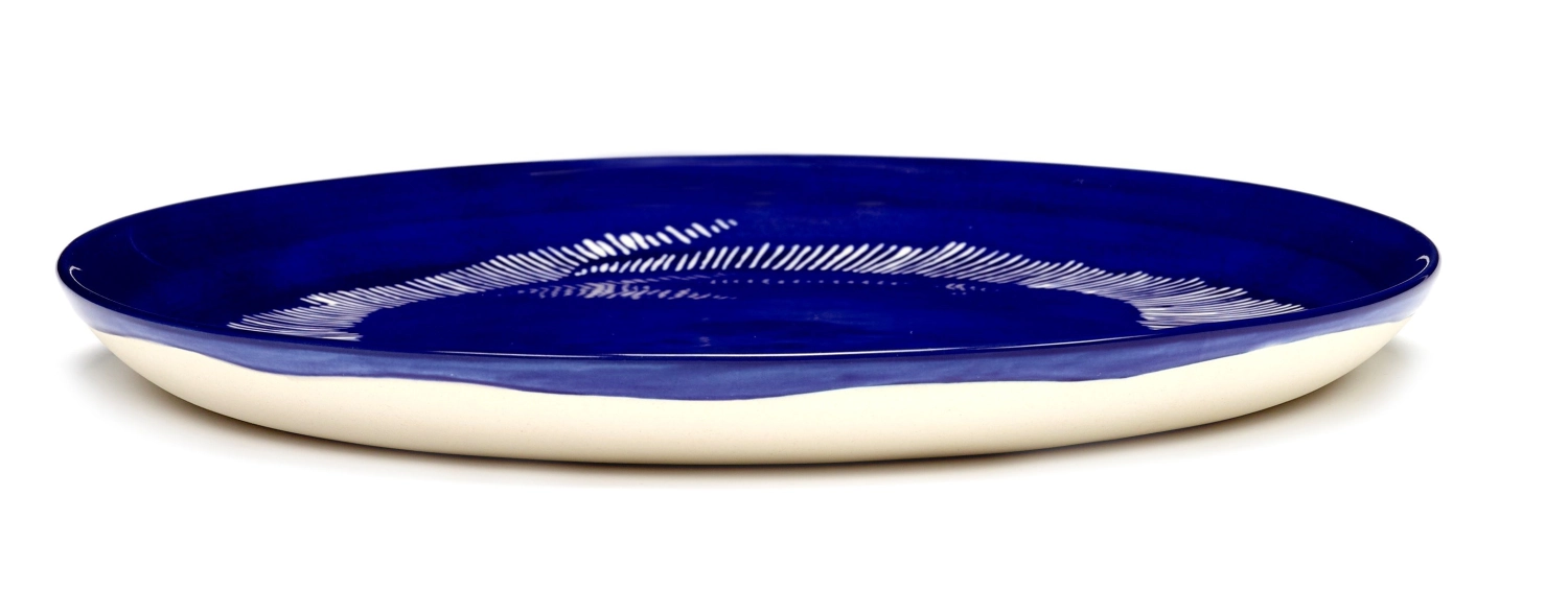 Otto. F. Assiette 22.5x22.5x2cm Lapis Lazuli Swirl-Stripes W