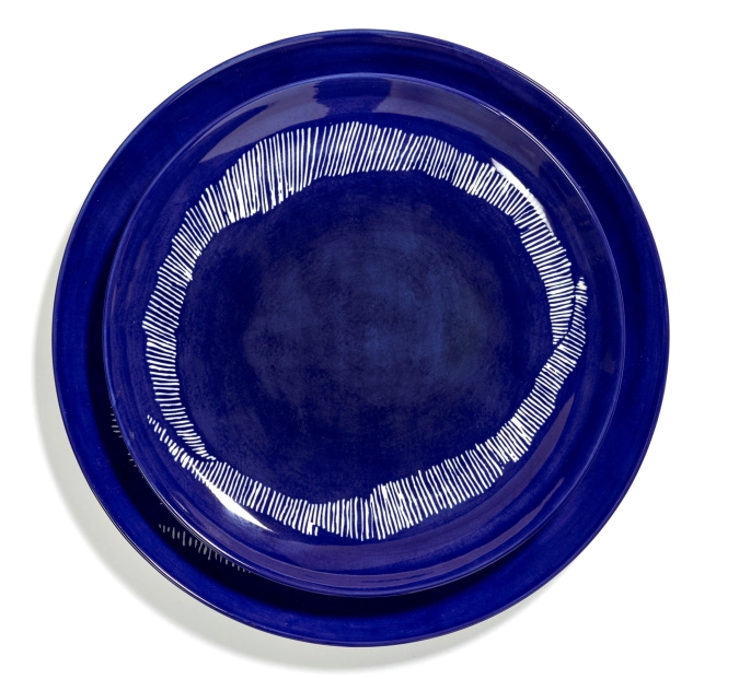Otto. F. Assiette 22.5x22.5x2cm Lapis Lazuli Swirl-Stripes W