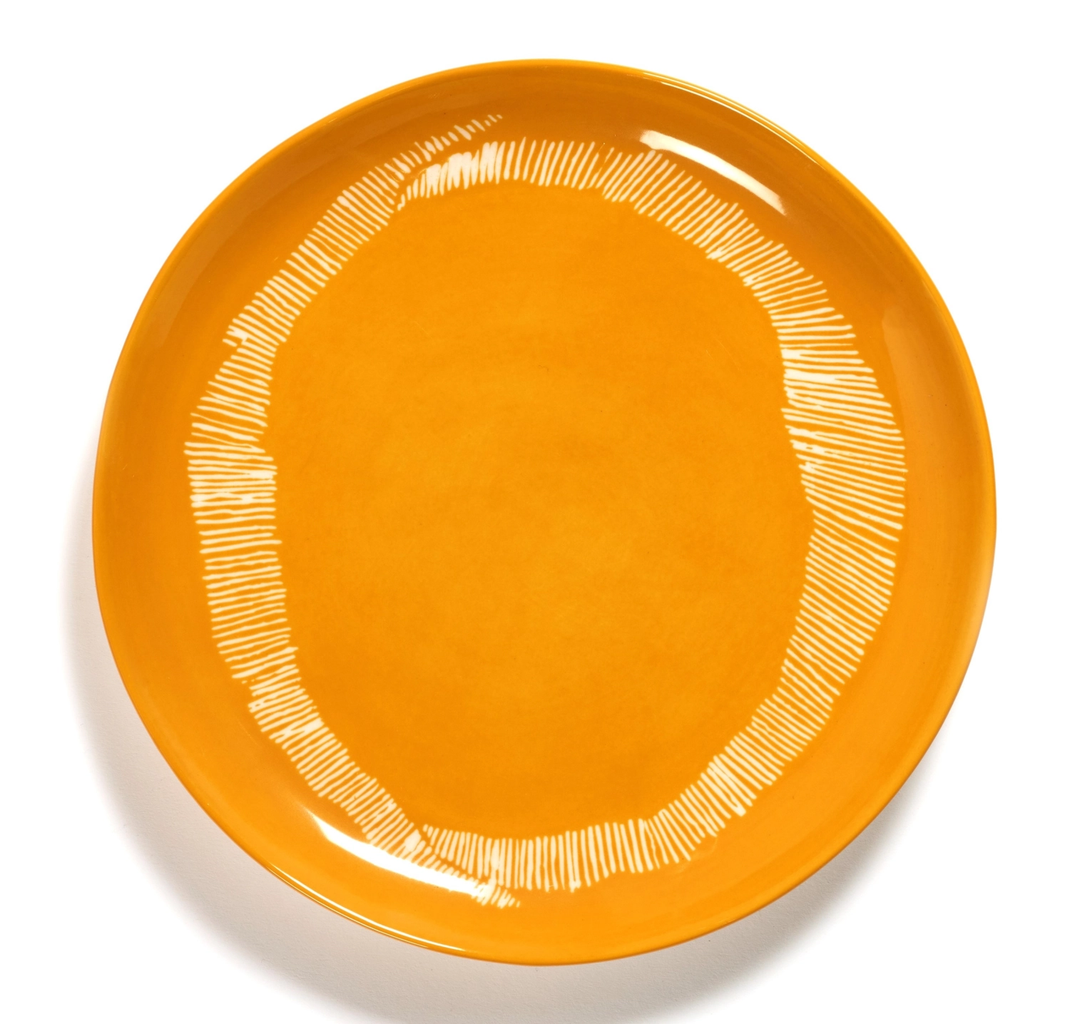 Otto. F. Assiette 22.5x22.5x2cm Sunny Yellow Swirl-Stripes W