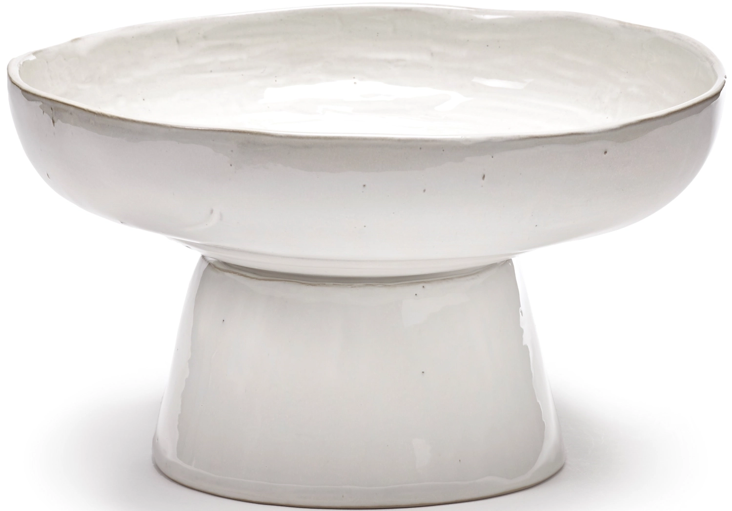 La Mère plat de service sur pied D31 H18 cm Off White