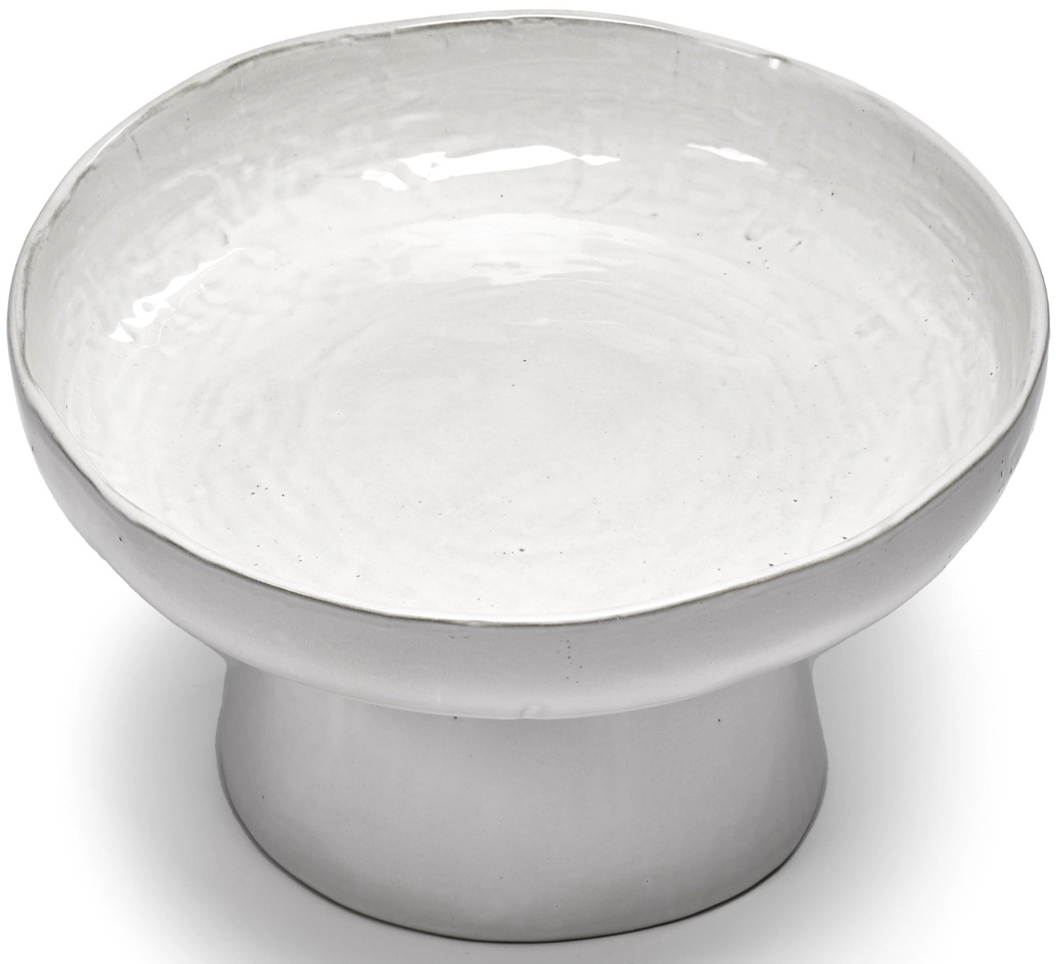 La Mère plat de service sur pied D31 H18 cm Off White