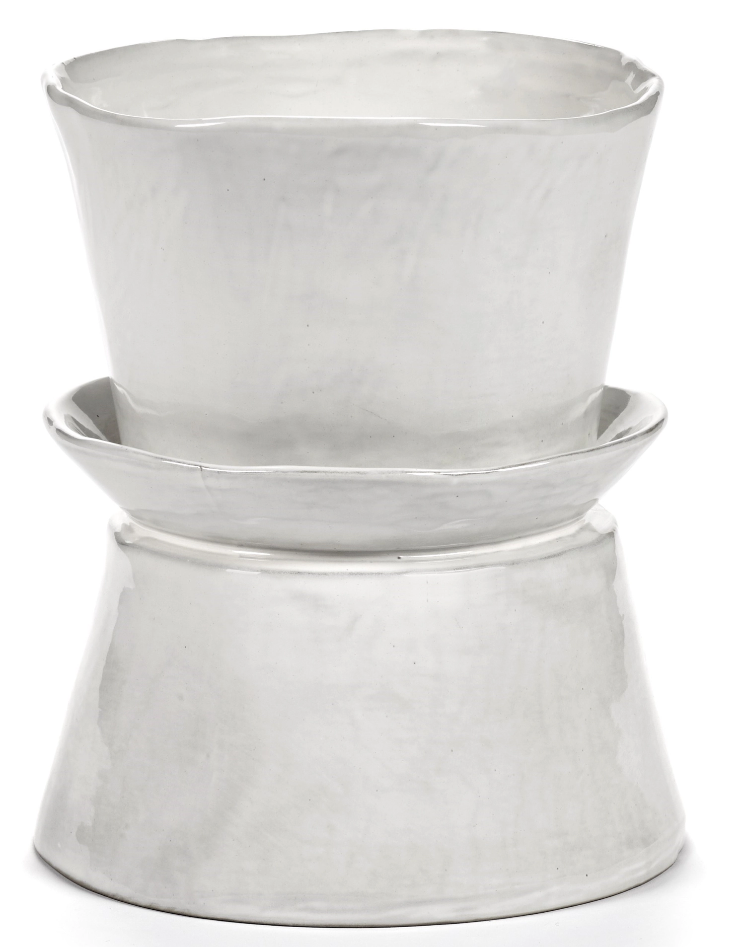 La Mère Vase/Servière D19 H22 cm Off White