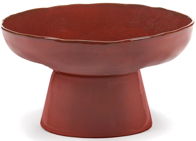 La Mère plat de service sur pied D31 H18 cm Venetian Red