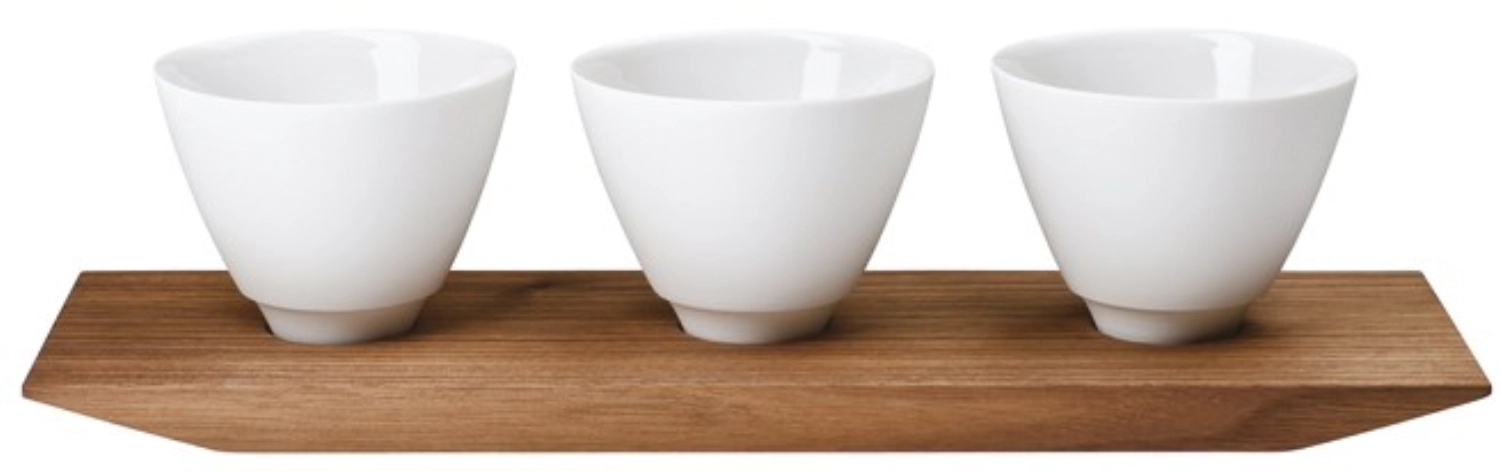 Velvet set de 3 coupelles amuse-bouche sur plateau