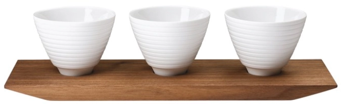 Pulse set de 3 coupelles amuse-bouche sur plateau