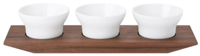 Velvet set de 3 coupelles à sel et à épices sur plateau