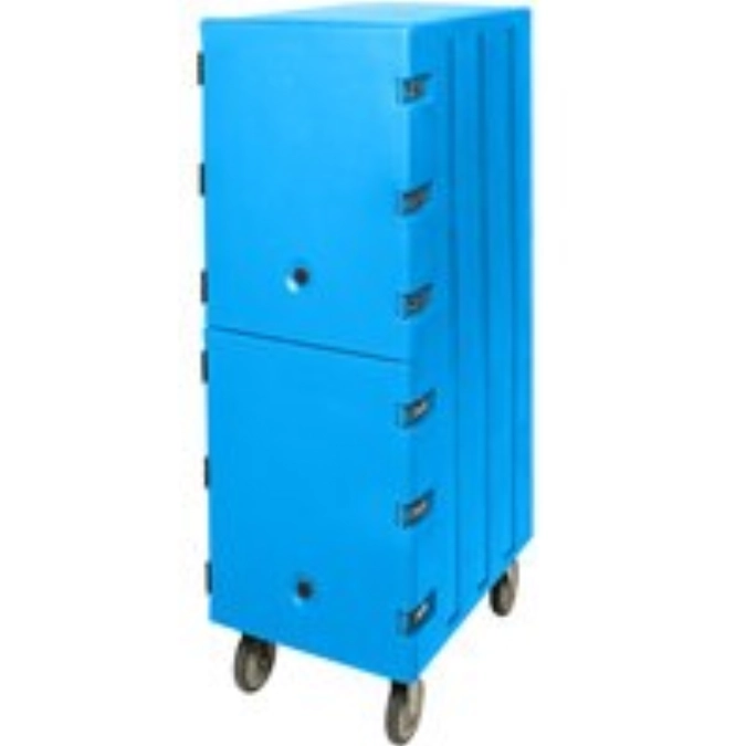 Récipient double bleu glacé