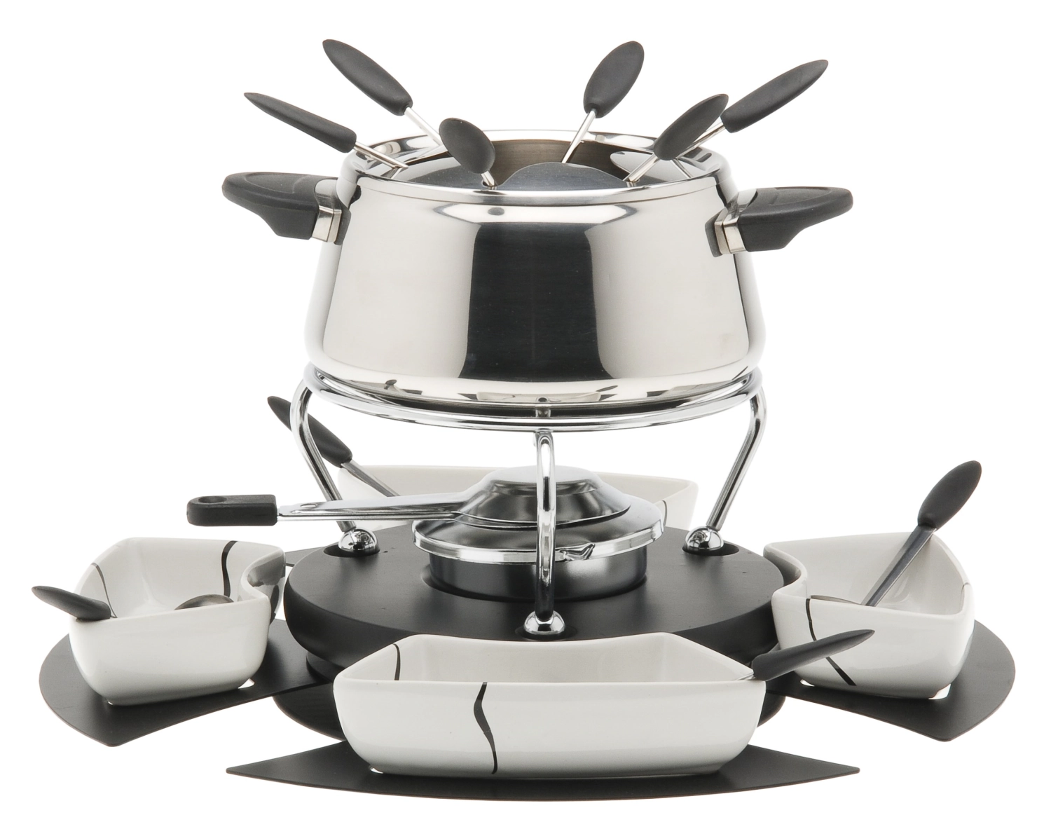 Set à fondue bianca pour légumes et viande, 18 pièces